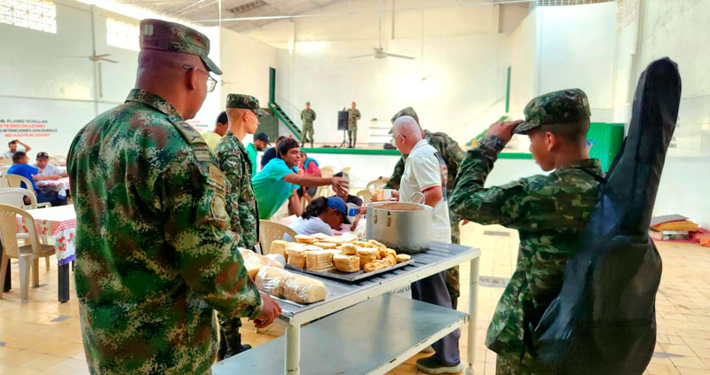 National Army joined the Valledupar parish dining room