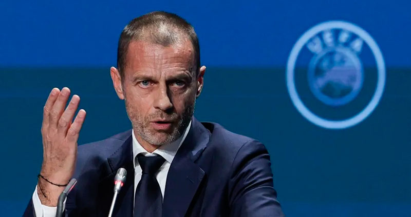 The president of UEFA thanks the European leagues for their opposition to an “immoral” Super League