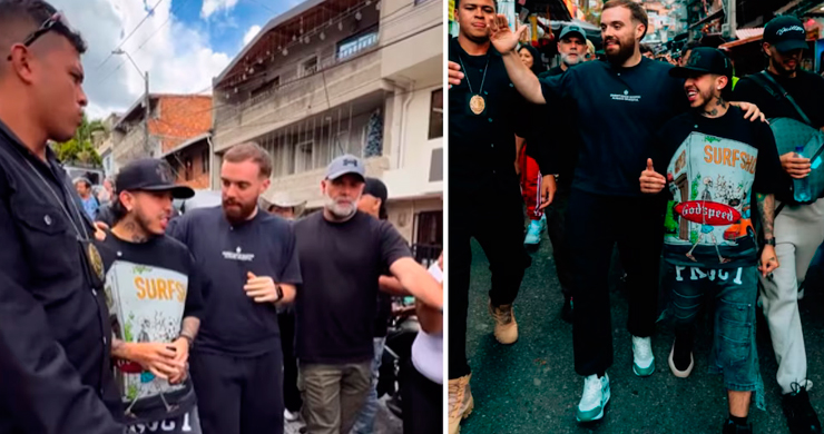 Ibai Llanos y Westcol desataron locura en la comuna 13 de Medellín